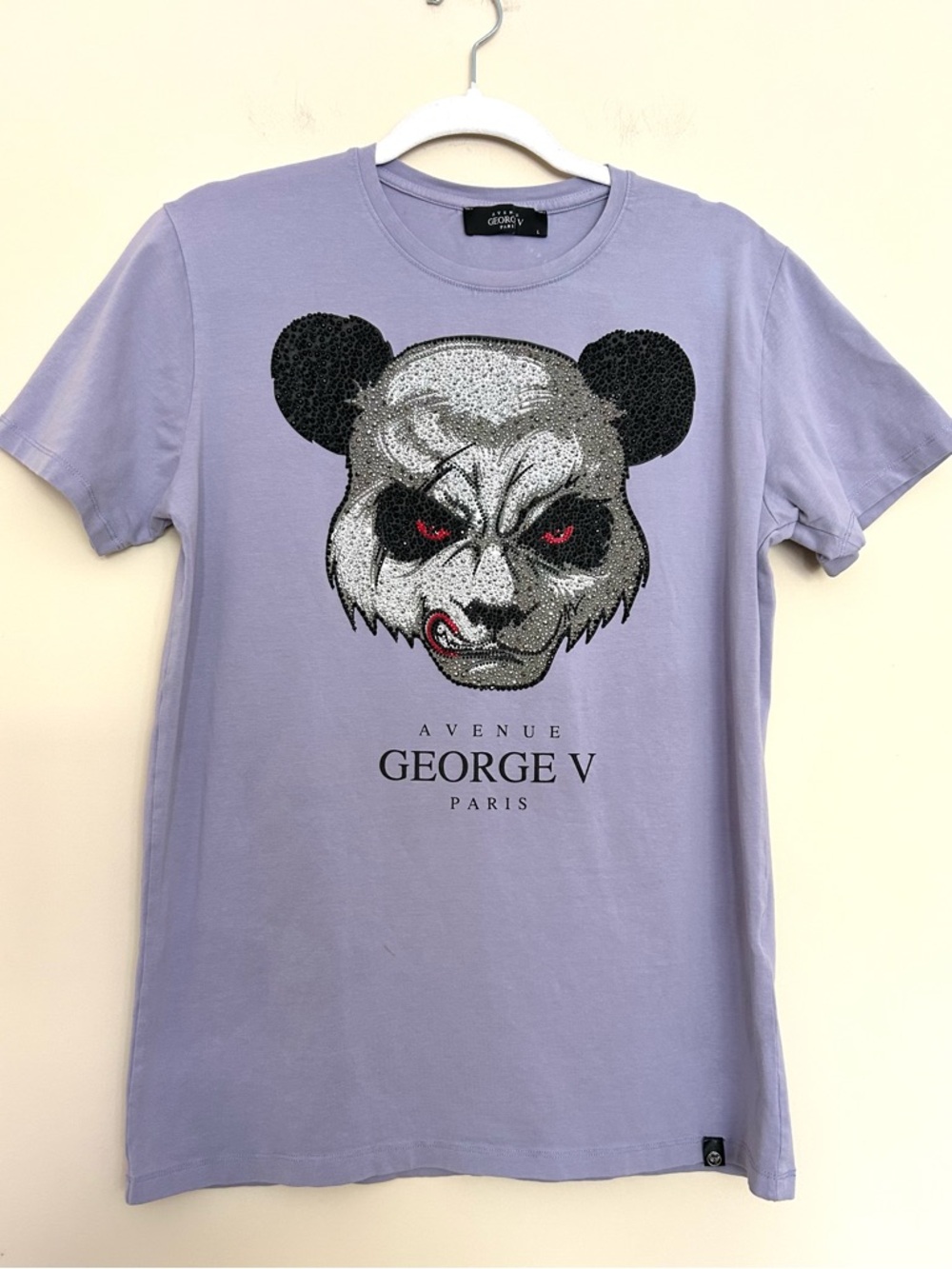 Avenue George V Paris Women’s Lavender Short Sleeve Rhinestone Tee